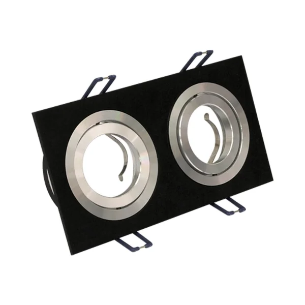 O.B. 2 LUCI ASTRID IN ALLUMINIO NERO