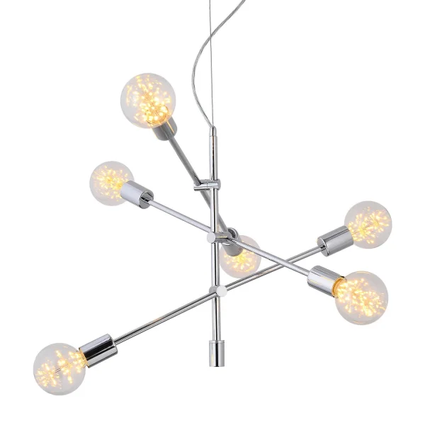 LAMPADA A SOFFITTO JUPITER 6 LUCI CROMATE