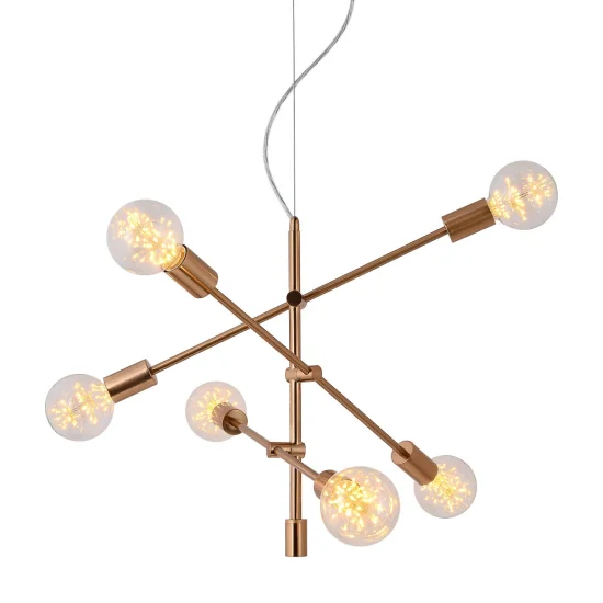 LAMPADA A SOFFITTO JUPITER 6 LUCI IN BRONZO