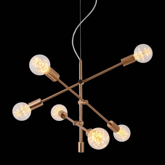 LAMPADA A SOFFITTO JUPITER 6 LUCI IN BRONZO 2